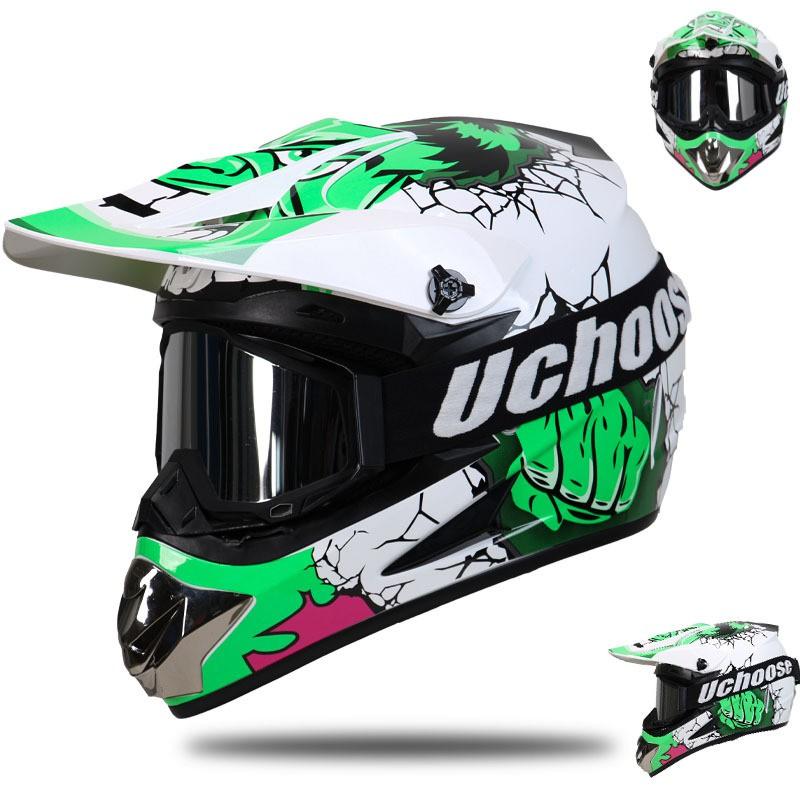Off-Road Motorcycle Helmet With Visor Dirt Bike ATV Mountain Riding ABS Shell 3C Certified Adult Size S-XL
