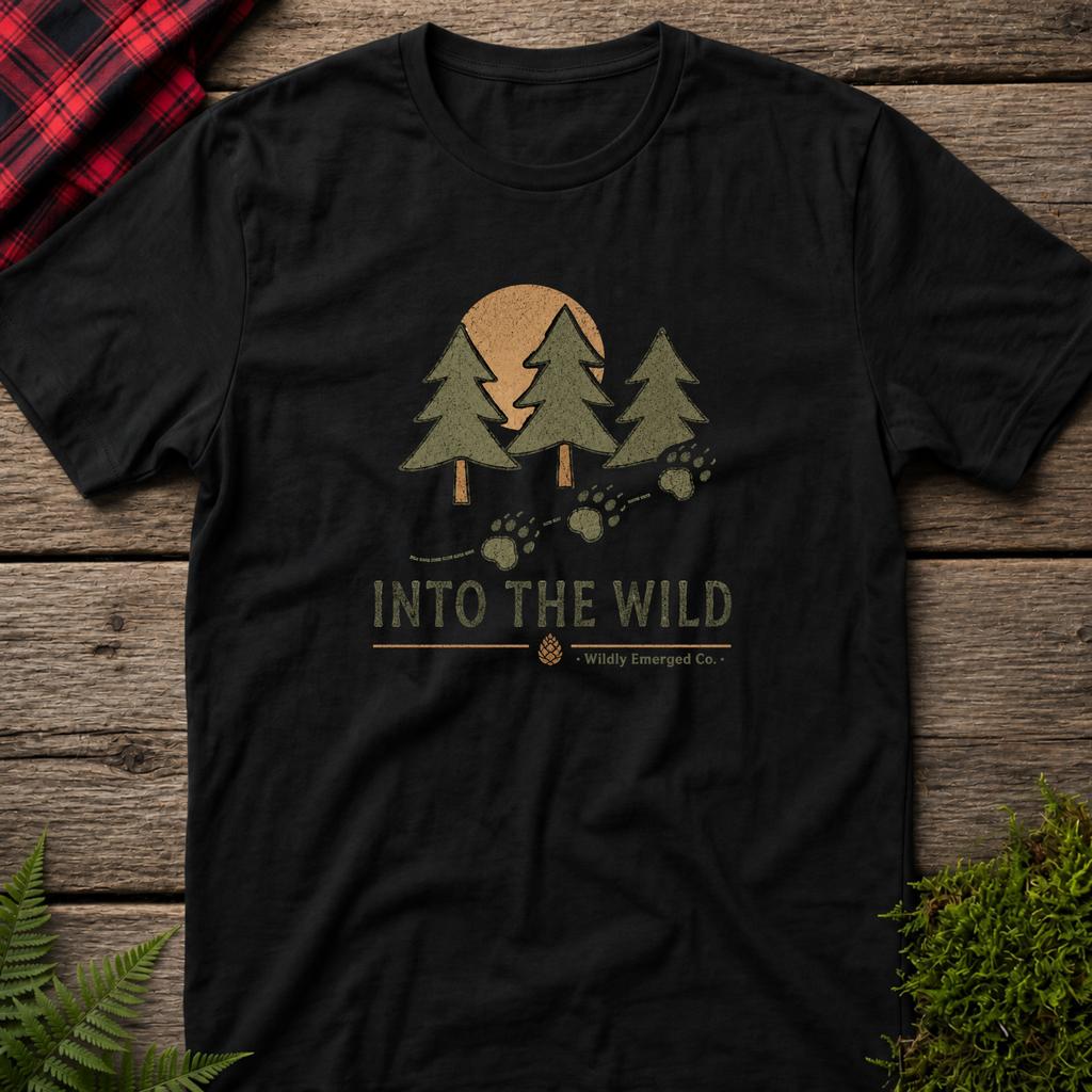 Into The Wild — Mountain Sunset Paw Print Tee