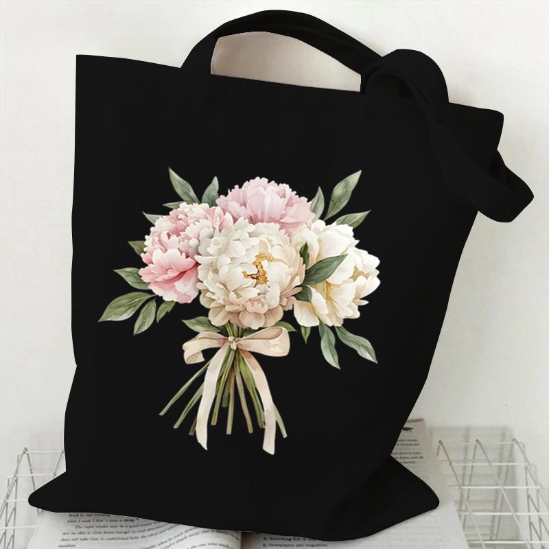 Woman's Shoulder Bag Wildflowers Vintage Tote Bags Canvas Shoulder Bags for Travel Daily Commute Women's Reusable Shopping Bag