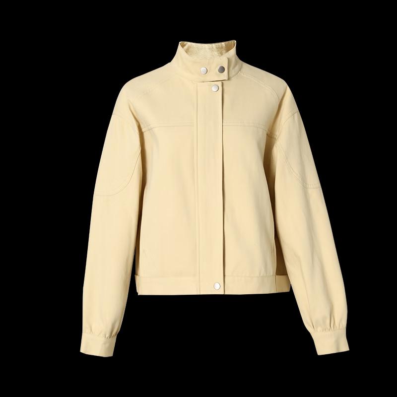 Shetu Women's Loose Fit Stand Collar Short Jacket