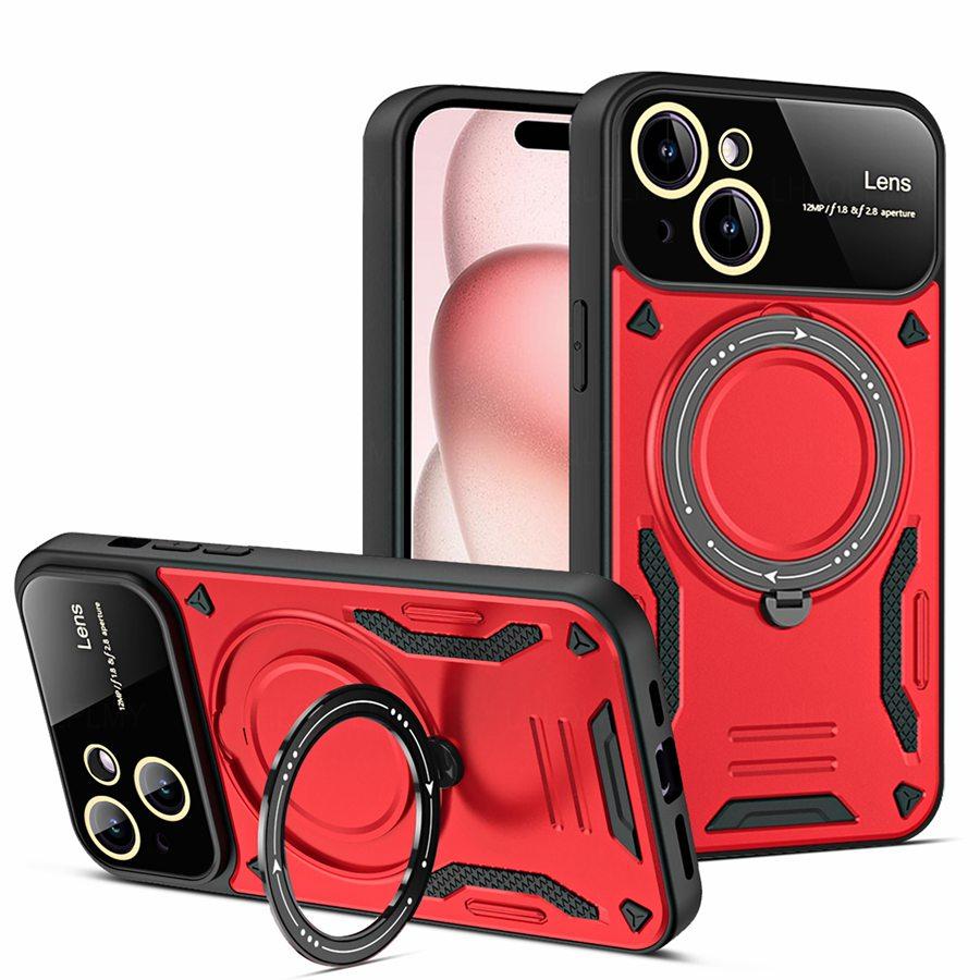 Rotating Bracket Big Lens Protection Cover For Apple iPhone 17E 15 14 16 17 Pro Max Honor X6D X5D X8D X5C 600 400 X7A X8A X7B Motorola Moto Armor Case
