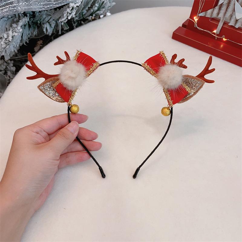 Barrettes à cheveux bois de renne Lolita de Noël: Serre-tête de fée super mignon pour adultes et enfants, style Mori Girl