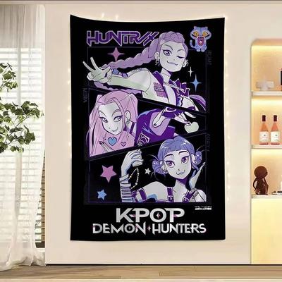 2025 Pop Anime K-Pop D-Dämon H-Jäger Wandteppich Geburtstagsgeschenk Heimdekoration Tapete Banner Wandteppich Ästhetische Dekoration