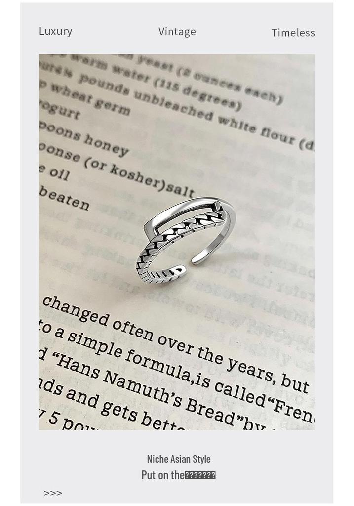 Minimalist Thai Silver S925 Unisex Adjustable Open Ring