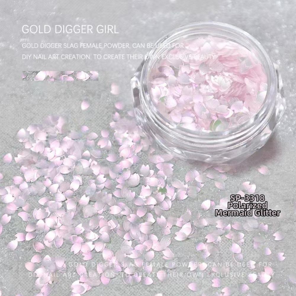 Heart Glitter Nail Art Glitter Flower Butterfly Pink Cherry Blossom Glitter Nail Art Mermaid Sequins Iridescent Prism