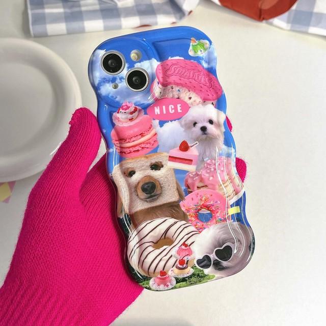 

Волнистый противоударный чехол Imd Cute Bread Dog Sweet Cake Ins для телефона Iphone 11 13 12 Promax 14 Pro Max Plus задняя крышка в виде ракушки For iphone 14promax