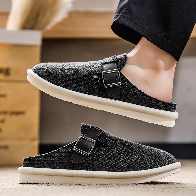 Men’s Sports Shoes Summer Backless Mules Casual Slippers Shoes Plus Size Sneakers for Students Sandals Over Sized 39-47