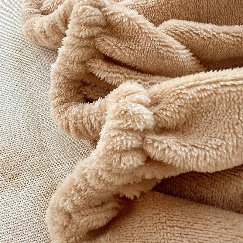 Warm Rabbit Plush Bedsheet Winter Thick Mattress Cover Milk Velvet Mattress Protective Cover Quality Velvet Bed Sheets For Home