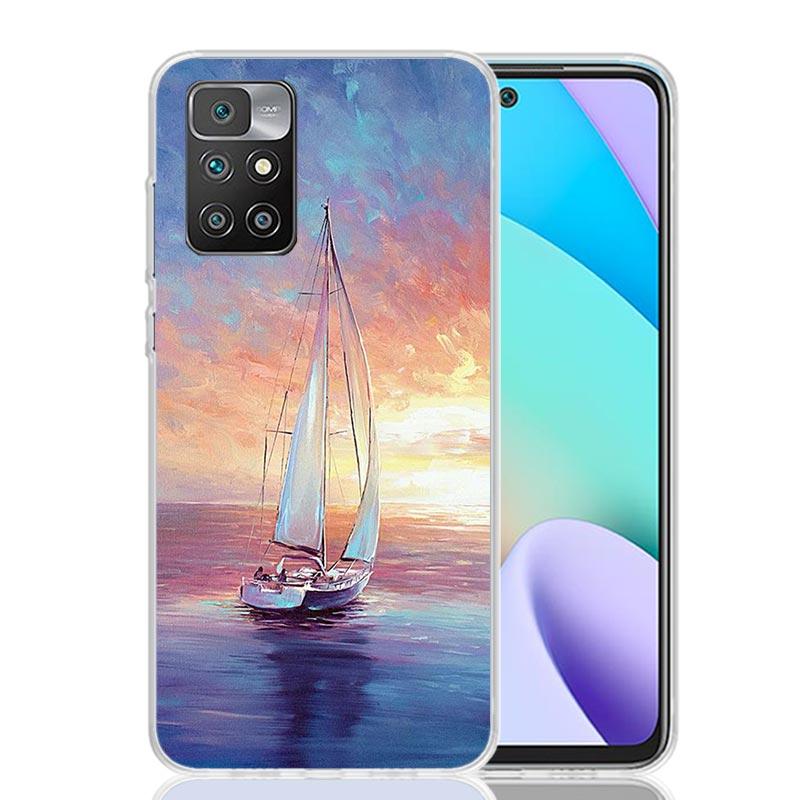 Sailing Boat Sunset Phone Case For Xiaomi Redmi 12C 13C 14C 12 13 10 10A 10C 9 9A 9C 9T 8 8A 7 7A 6 6A K70 K60 K40 K20 Pro 12C 1