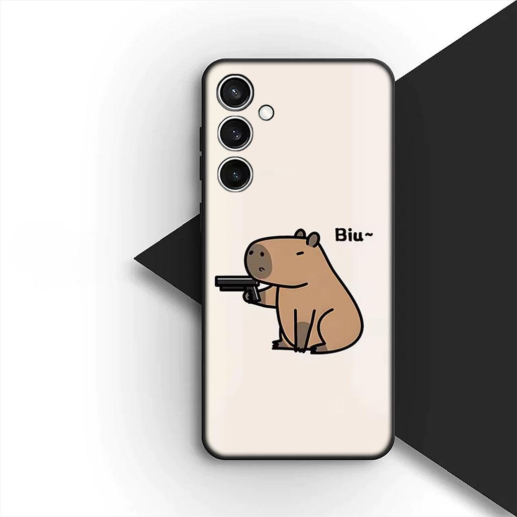 

Lovely Capybara Silicone Cover for Samsung Galaxy S25 S24 S23 FE Ultra Plus S7 Edge S25+ S24+ A56 5G + Coque Phone Case Galaxy S25 Edge