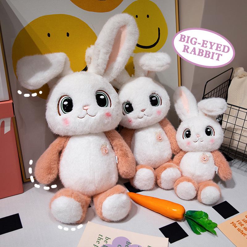 Cute Long-Eared Rabbit Plush Toy - Cartoon Big-Eyed Doll for Kids' Companionship and Gifts