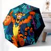 Tigger, Halloween Automatic Opening and Closing Umbrella, Compact Travel Umbrella, Lightweight and Portable, Suitable for Beach Commuting Bu
