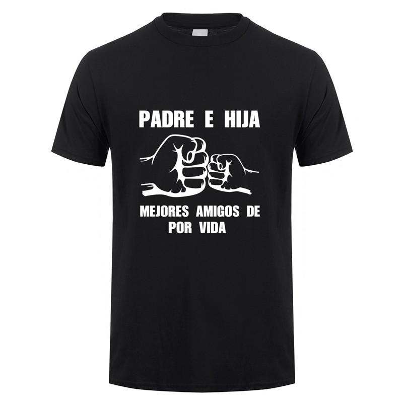 Spanish Daddy And Daughter Fathers Day Dad Gift Funny T Shirt Men Short Sleeve T-Shirts Man Tshirt  JL-142