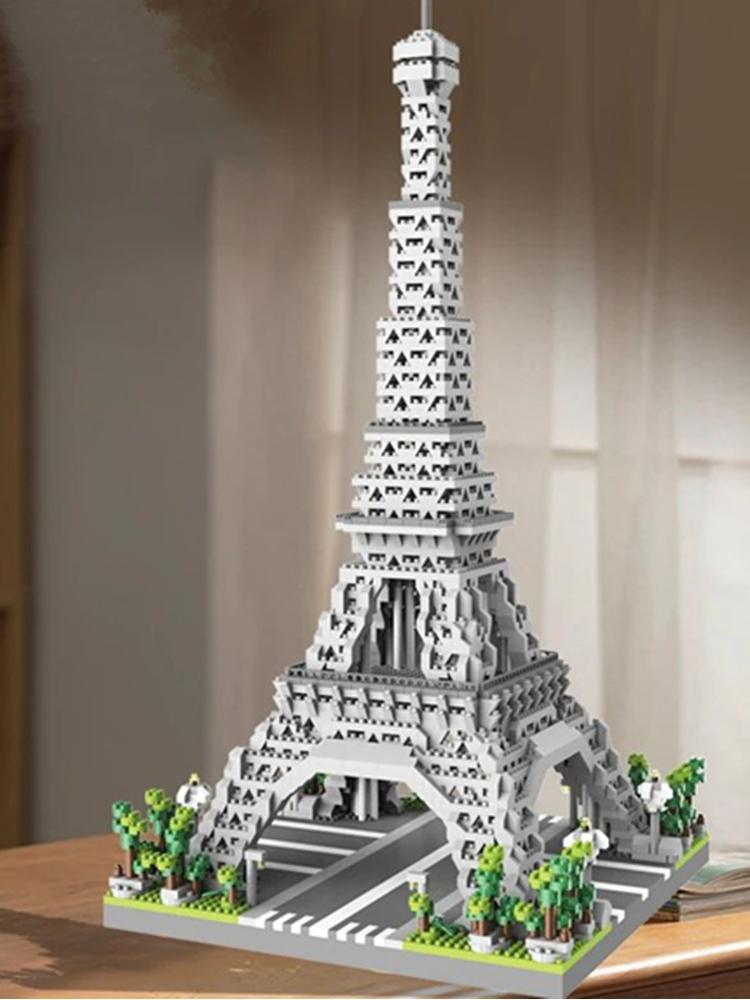 MOC Paris Tower Street View Building Block Mini Diamond Small Particle Assembly Building Block Decoration Toy