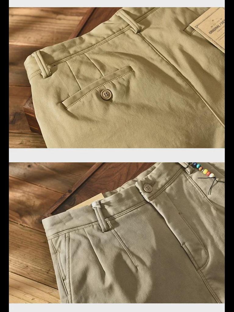 Men's Plus Velvet Thickened Japanese Style Casual Pants for Autumn/Winter