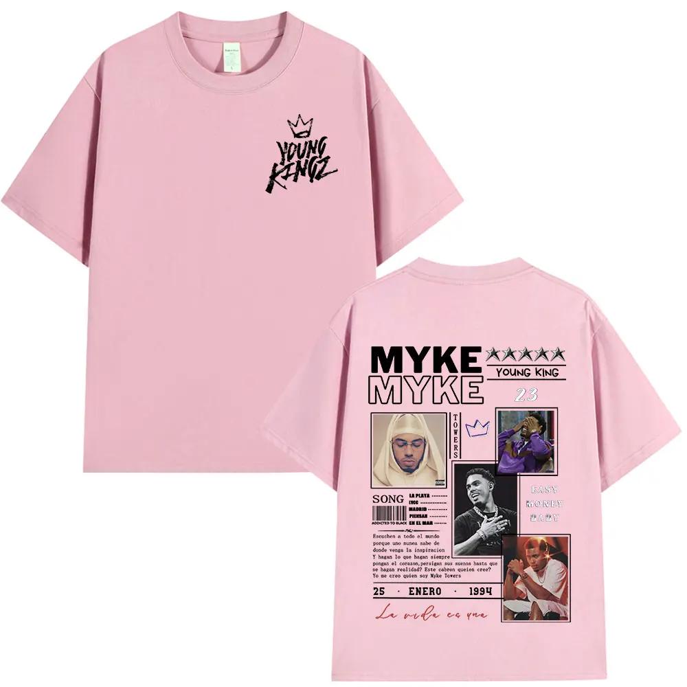 Rapper Myke Towers Graphic T-shirts Men Women Clothing Fashion Hip Hop Oversized T Shirt Unisex Cotton Short Sleeve T-shirt Tops