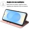 Schutzhülle - BOOLING - für Samsung Galaxy S25 - Synthetisches Leder Rosa - 2 Gehärtete Gläser - Stoßfest