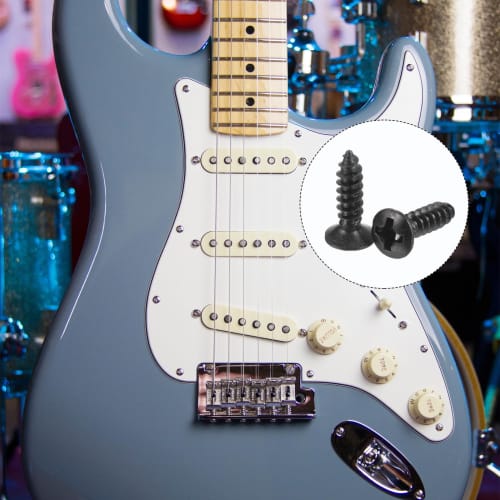 uxcell 25pcs 3mm Electric Guitar Bass Pickguard Screws for SQ, ST, and TL Guitars, Black