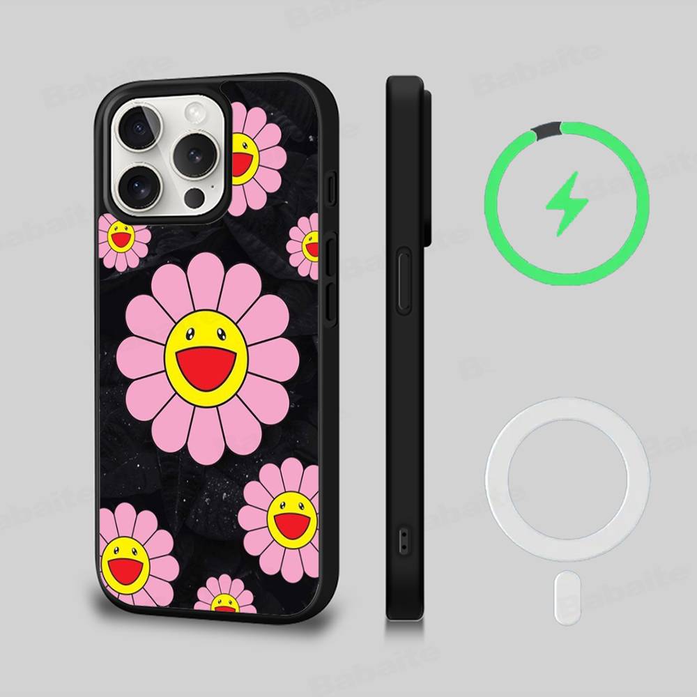 Japonský Artisti M-murakami T-takash Art Barevný Magnetický Kryt Pro iPhone 17 16 14 13 15 Pro Max Bezdrátové Nabíjení Kryt Telefonu