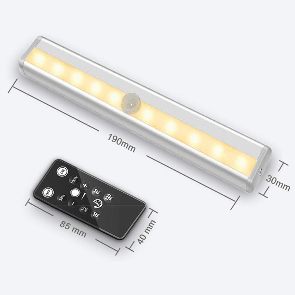 BigFox Slim LED Kitchen Light with Remote Control, 10 Dimmable Levels, Timer Function, Magnet Included, Easy Installation, Energy-Saving, Under-Shelf