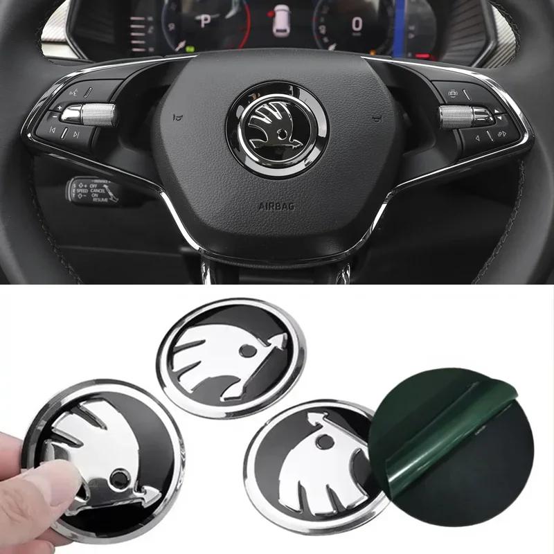 2025 Neues 42mm Auto-Innenraum für SKODA Kodiaq Yeti Rapid Spaceback Fabia 1 2 Karoq Octavia A5 RS Superb Lenkrademblem Sticker