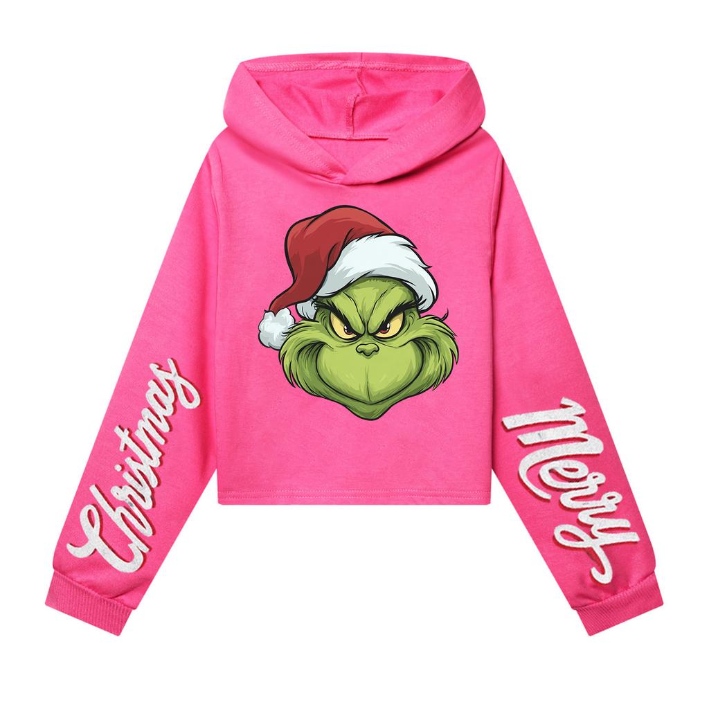 Kids' Casual Fashion Christmas Printed Long Sleeve Hooded Sweatshirt (No Drawstring)