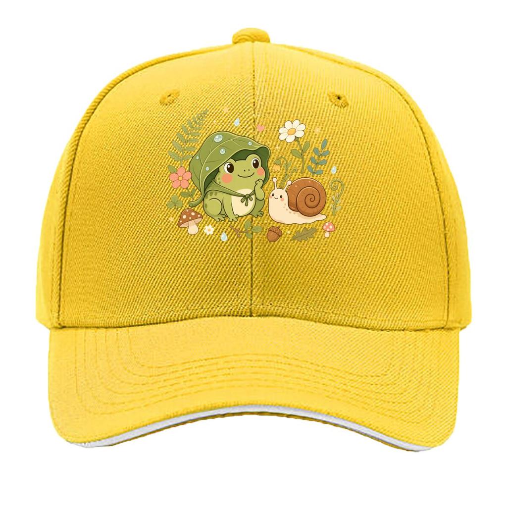 Whimsical Forest Frog Friend Illustr Sandwich Baseball Cap Sun Cap Outdoor Workouts Hat