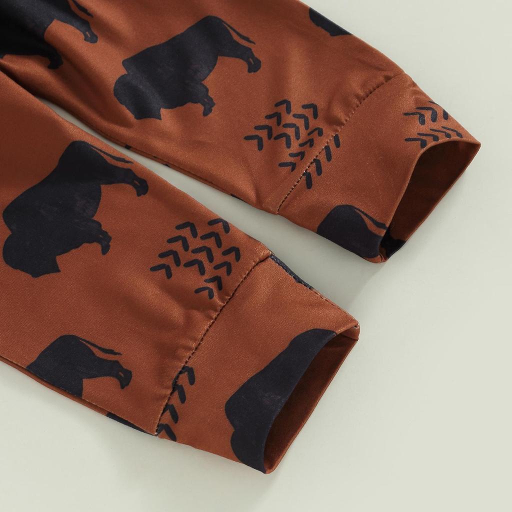 Toddler Baby Boy Fall Winter Outfits Cow Print Sweatshirt Tops Casual Pants 2Pcs Clothes Set