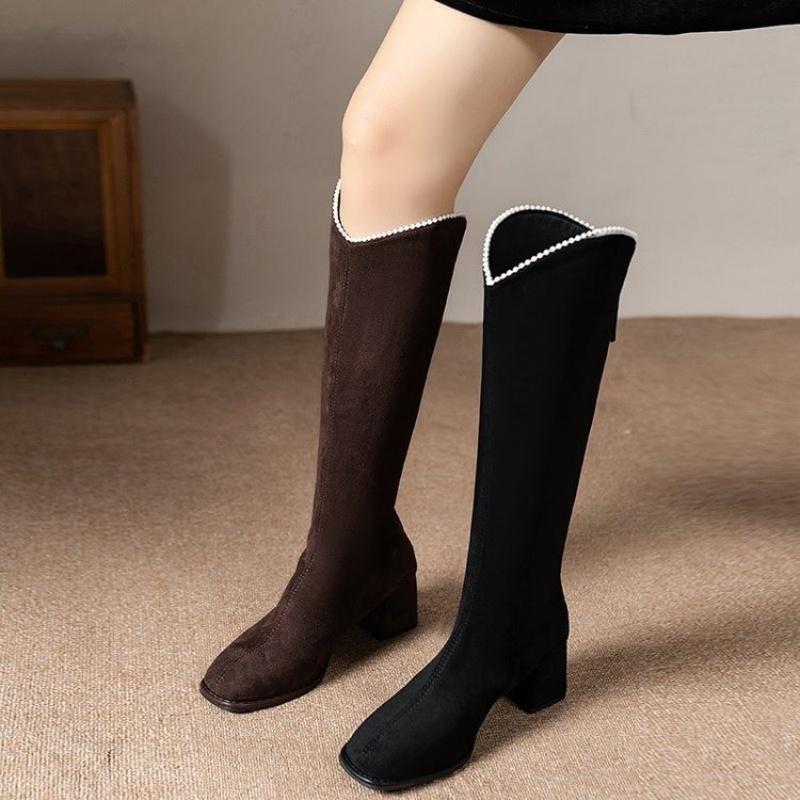 Fashion Autumn Women's Chunky Heel Over The Knee Boots New High Heel Thigh High Boots for Women Heeled Shoes Dress Party Women's Boots
