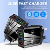 LED 3.1A Multi-Port Charger: 3 USB Ports + Type-C for Mobile Devices