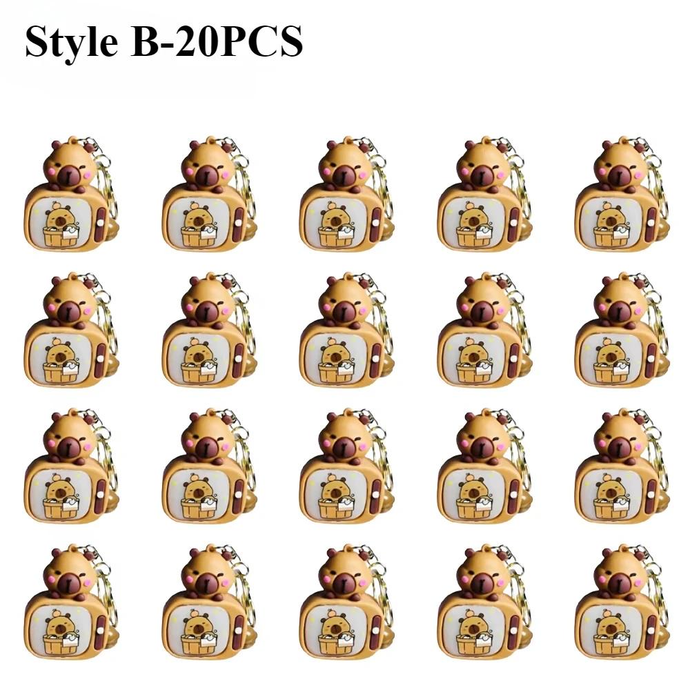 1/3/5/10/20PCS New Light-up Capybara Keychain Creative Lighted Capybara TV Type Bag Charm Children's Birthday Gift Holiday Gift