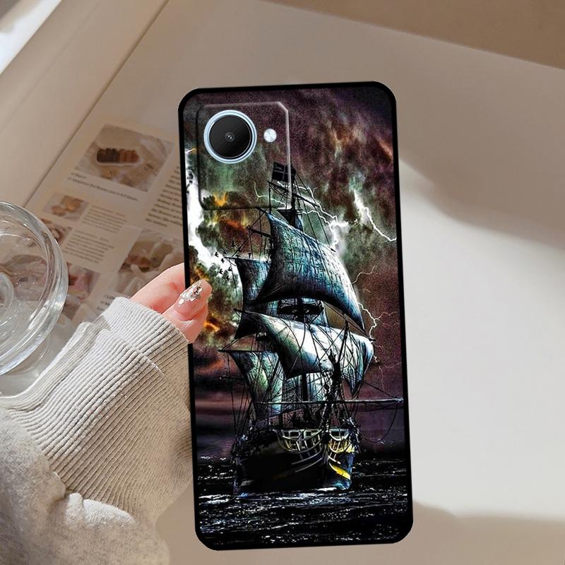 Sailing Ship Pirate Ship For Realme 14 10 11 12 13 Pro Plus GT 7 Pro 6 5 GT 6T C67 C61 C55 C53 C51 C21Y C25S C75 Case
