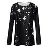 Women's T Shirt Tee Print Button Long Sleeve Daily Weekend Fashion Basic V- Neck Regular Top