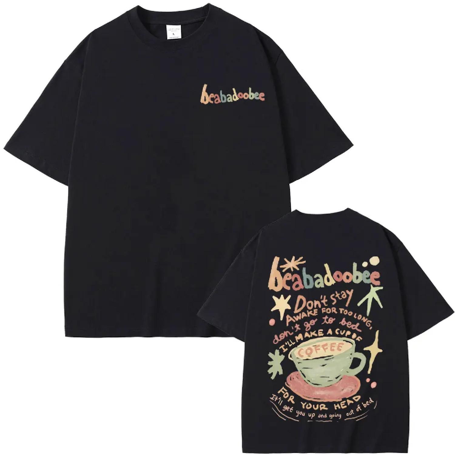 2025 Beabadoobee Graphic Print T-shirt Men Women Fashion Vintage Oversized T Shirts Unisex Casual Pure Cotton Tshirt Y2k Streetw S чёрный