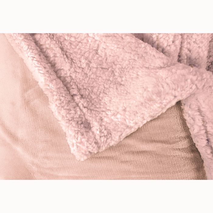 Sherpa Fleece Sofa Throw 220x240cm, Thick Warm Plaid Blanket Briebe - Coral