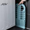 Dorm Room Essentials for Students Foldable Laundry Basket, Breathable Hollow Design, Wall Mounted No Drill Organizer Space Saving Organizer, Bathroom