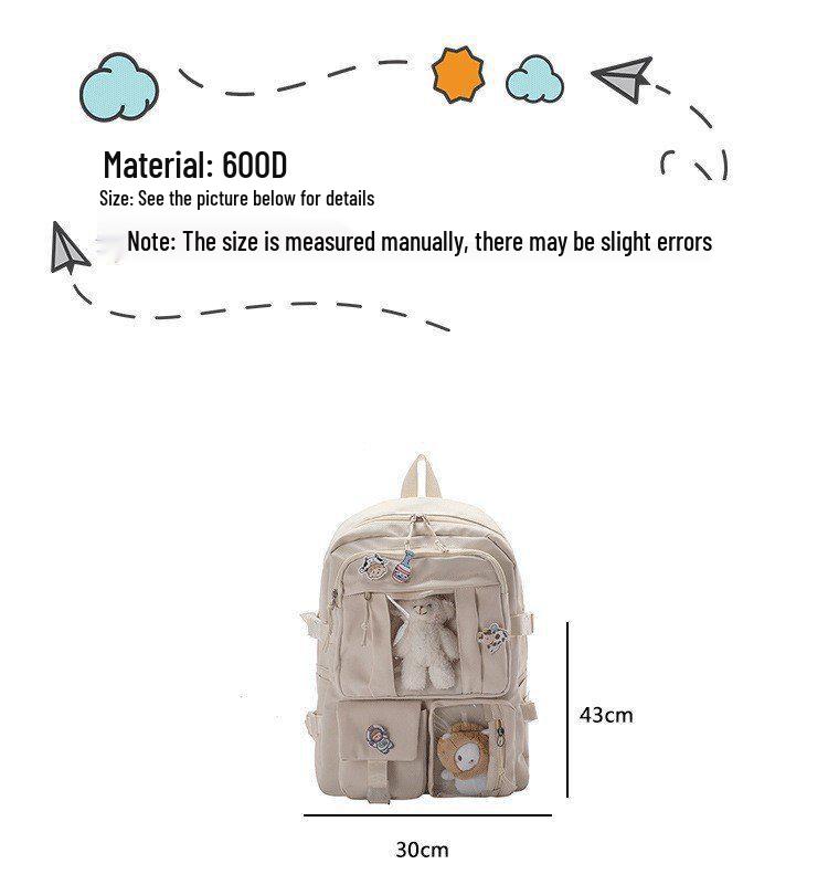 2023 Korean Style Women's Nylon Backpack - Large Capacity for High School Students