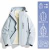 Unisex 3-in-1 Waterproof Windproof Hiking Jacket With Fleece Inner Layer Outdoor Trekking Camping