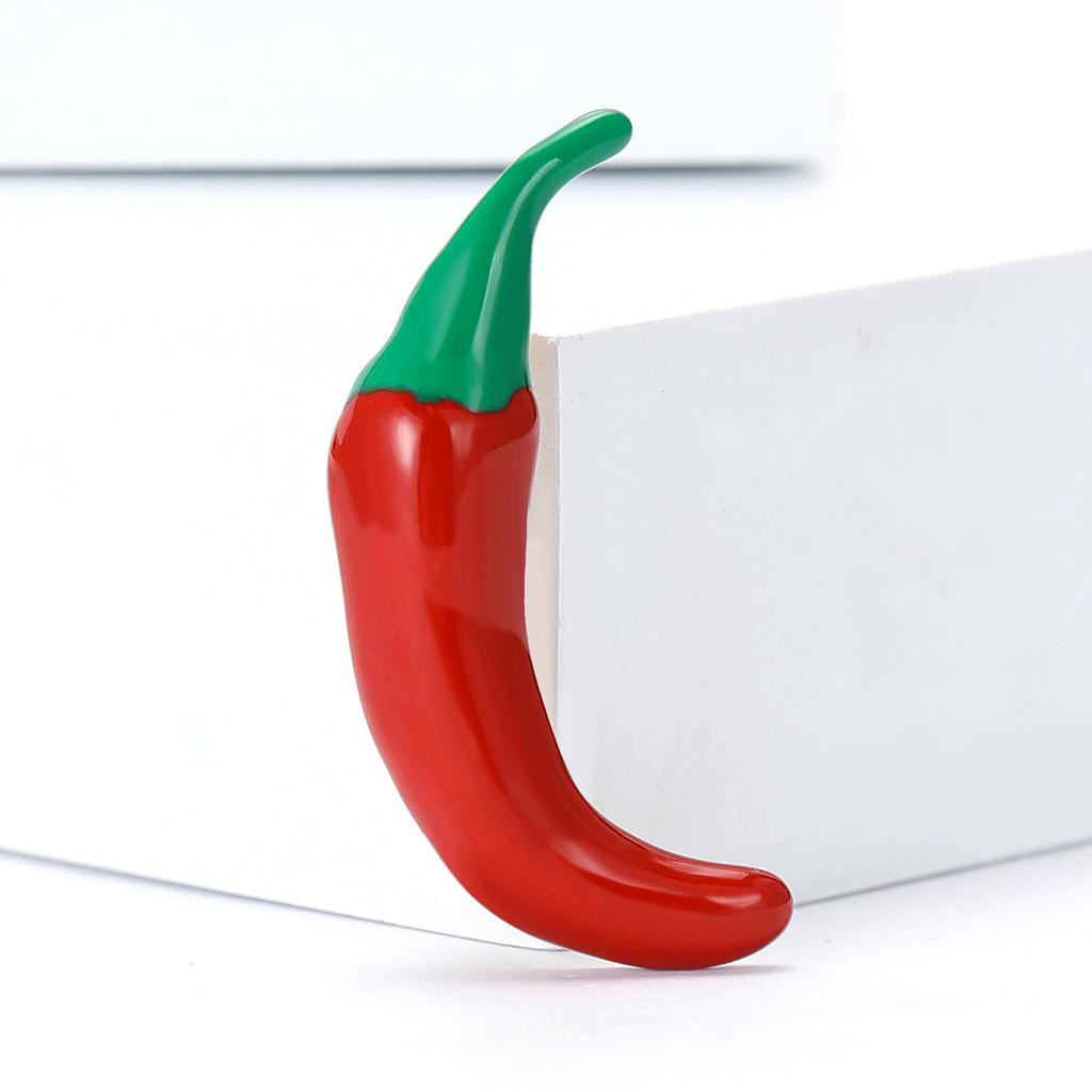 Personalized And Creative Alloy Enamel Red Pepper Brooch Fashionable And Simple Men'S And Women'S Clothing Corsage Jewelry Pin