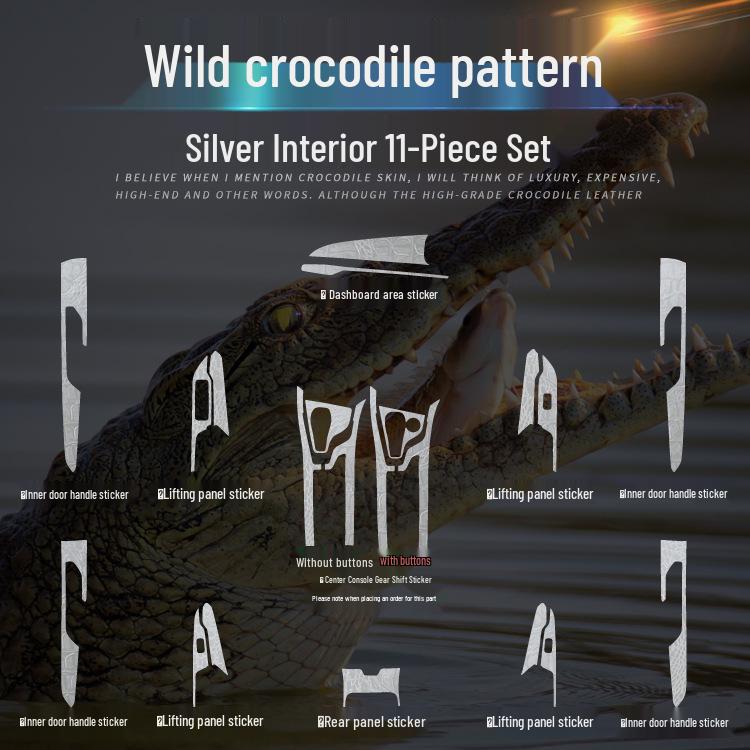 Crocodile Grain Film for Lynk & Co 01-06 Interior Gear Shift Decoration