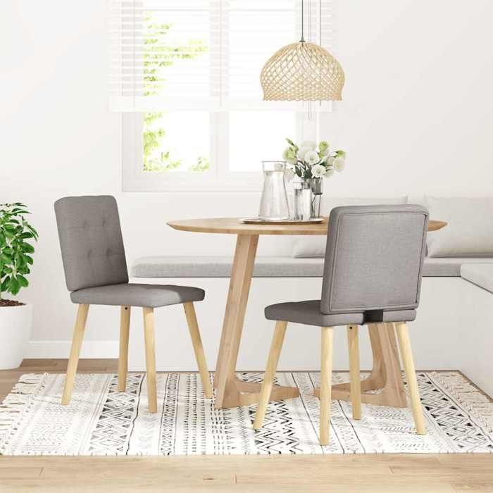 VidaXL Chaises à manger lot de 2 taupe tissu, chaise de dîner, chaise de cuisine, chaise d'appoint, chaise, chaise de salon, 4101074