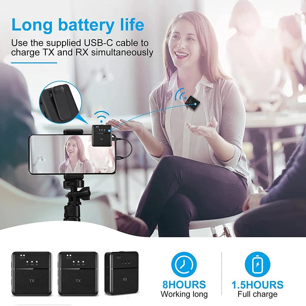 Portable Lavalier Interview Wireless Microphone SX9 for Mobile SLR Camera Interview Speech Video Recording HD Radio