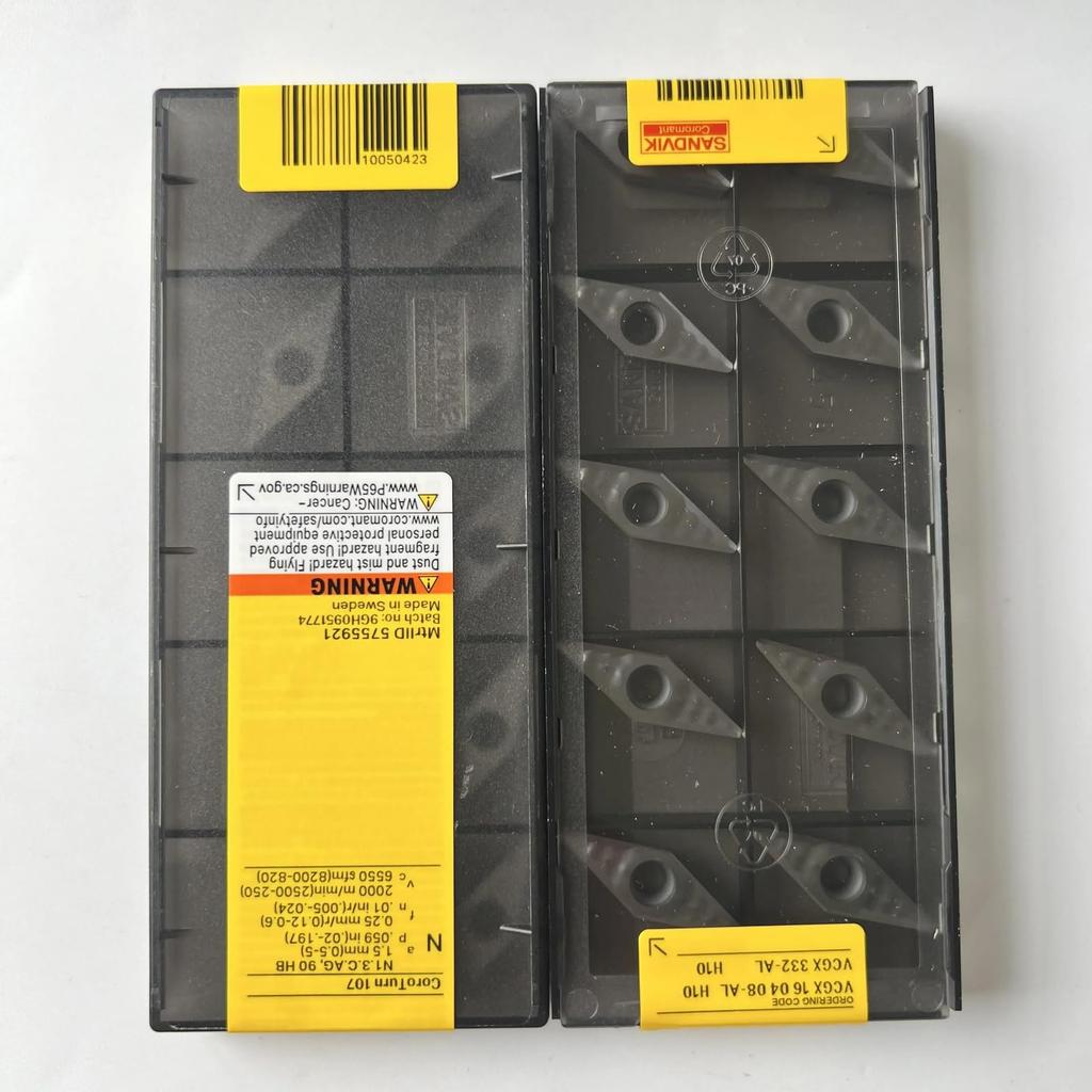 Original Sandvik / VCGX160408-AL H10 CNC lathe carbide blade tool 10 Pcs
