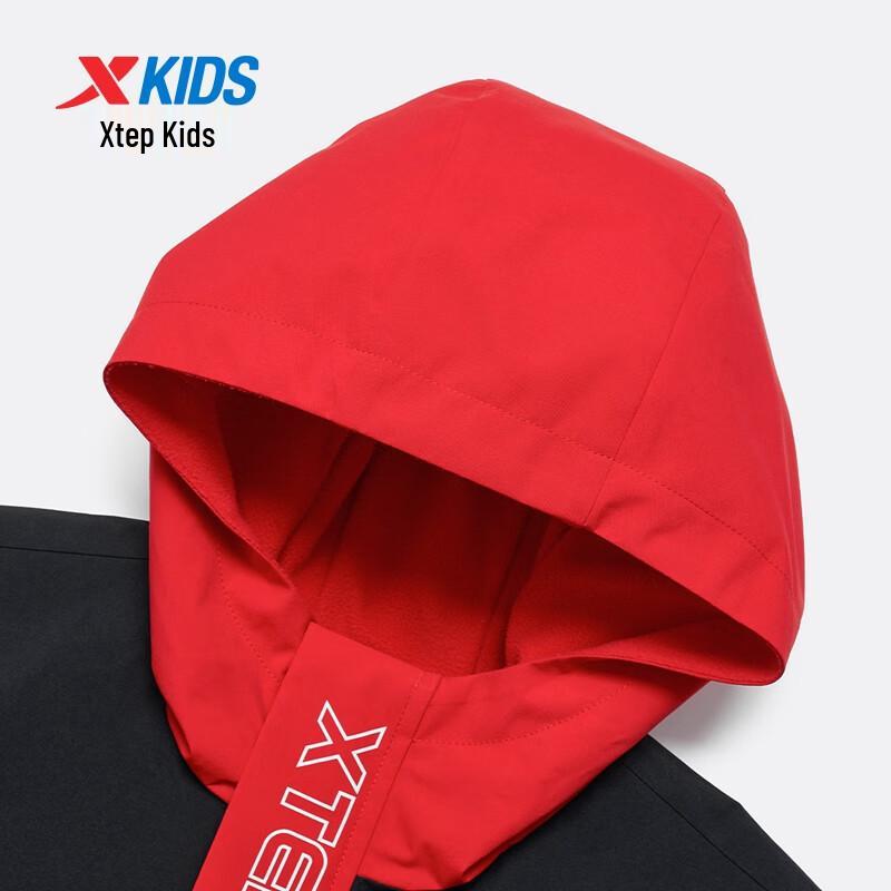 Xtep Kids' Color Block Hooded Windbreaker Jacket