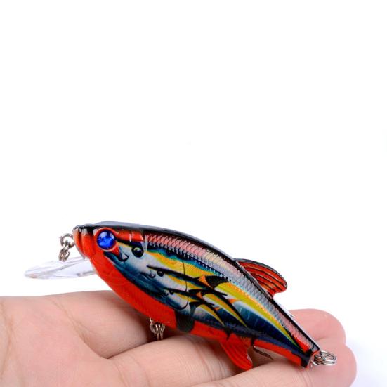 8cm 3D Eyes Painted Bionic Wobbler Swim Minnow Artificial Fishing Lure Hard Bait