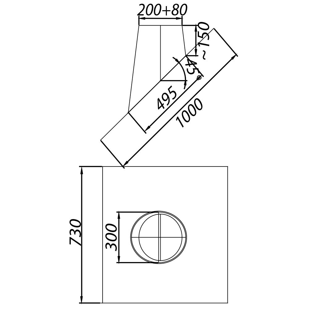ADAM DW Dachdurchführung Blei fi 200 45°