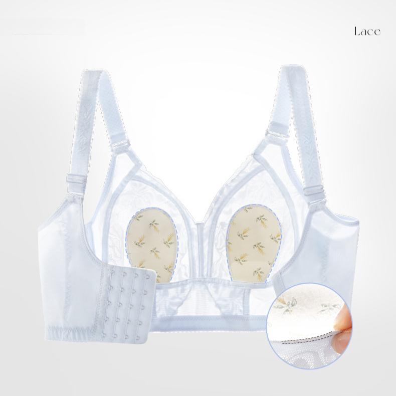 Sommer Dessous Damen Dünner Feinstrick-BH mit spitzenfreien Rippen und Hasenohren Push-up-BH