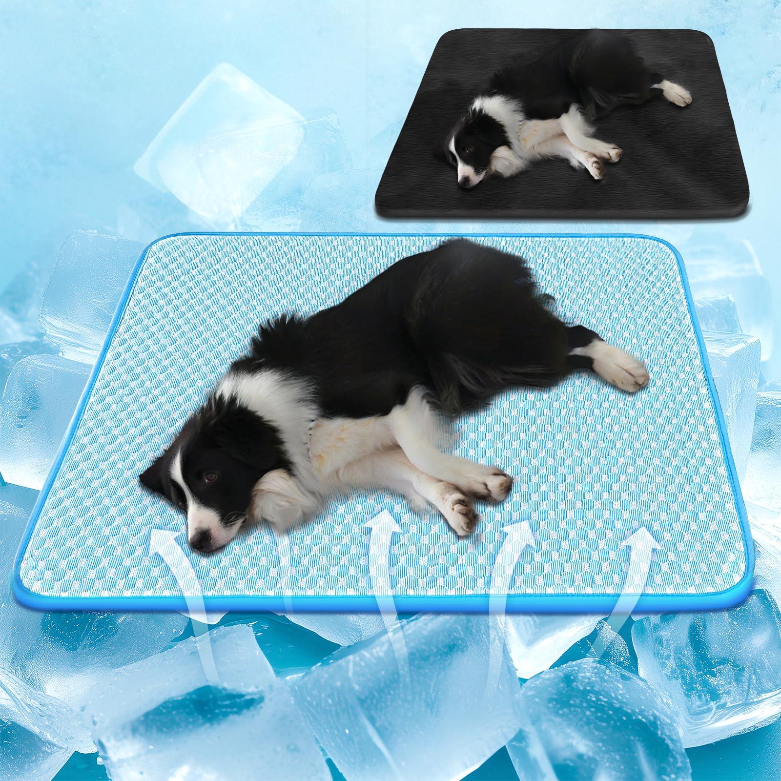 

Сазуик Кошка Собака Охлаждающий коврик Кровать Кровать для питомца Летняя простыня для питомца Охлаждающий коврик Прохладный на ощупь Моющийся Защита от тепла Охлаждающий гелевый пакет в комплекте Зимнее тепло синий