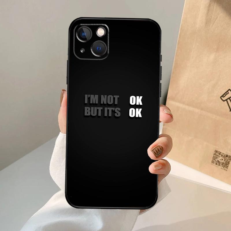 Sad Depression Black Word Phone Case For iPhone 16 15 14 11 12 13 Pro Max Mini Plus X XS Max XR Cover Coque