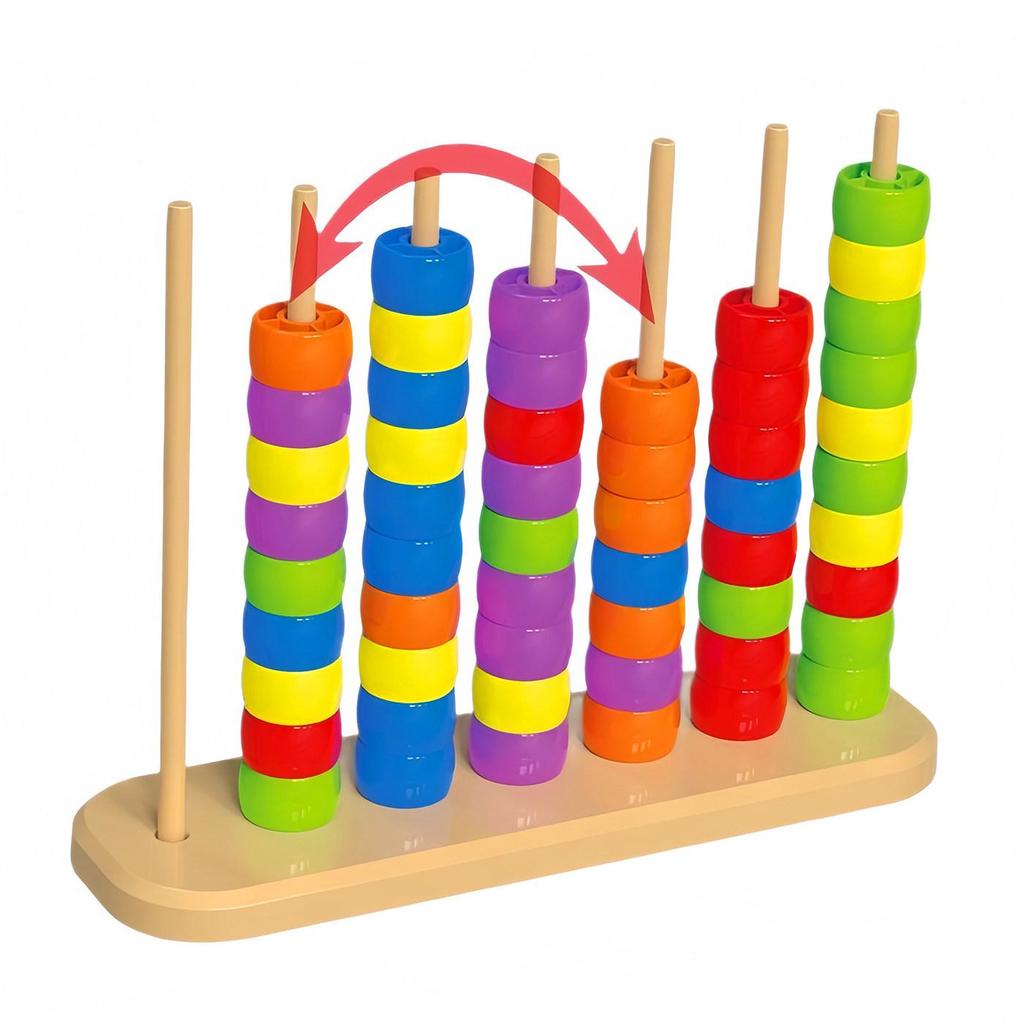Colorful Wooden Bead Counting & Color-Matching Educational Toy for Early Learning and Kindergarten